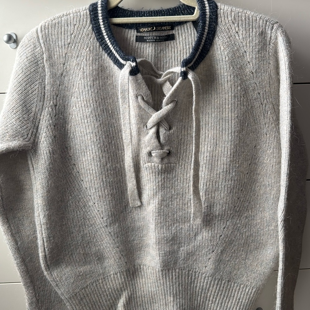 Scotch and Soda Alpaca Blend Lace Up Sweater, size 2